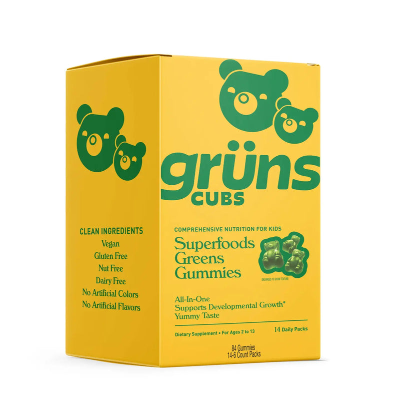Grüns- Kids Superfood Greens Gummies box (14 Daily Packs)