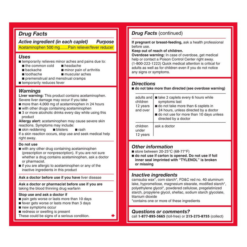Tylenol 500mg 100ct