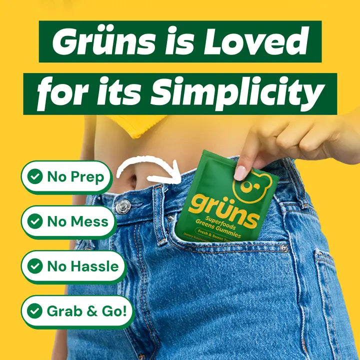 Grüns- Adult Superfood Greens Gummies (14 Daily Packs)