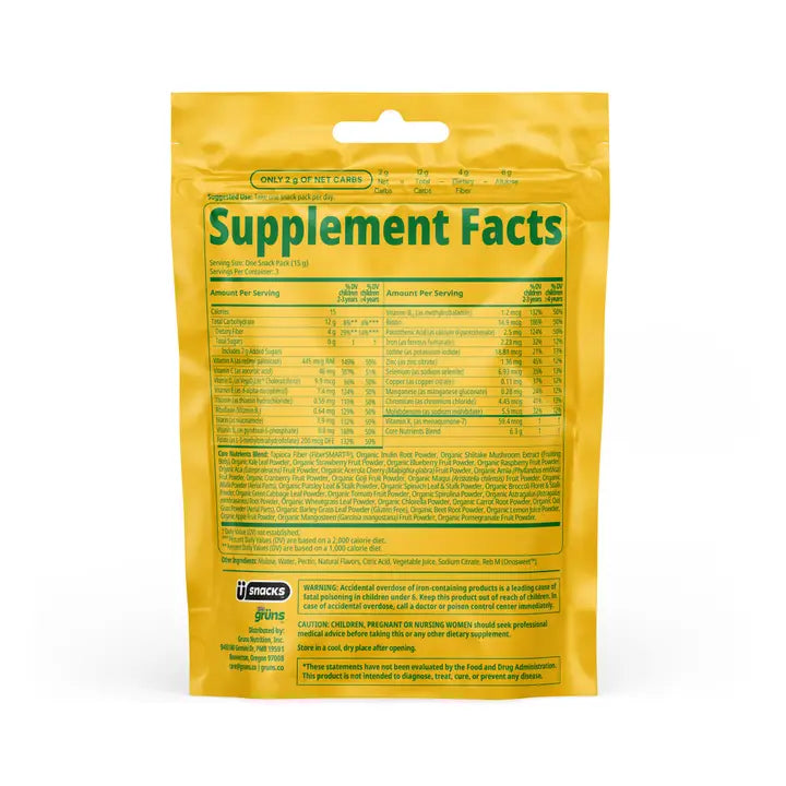 Grüns- Kids Superfood Greens Gummies box (3 Daily Packs)
