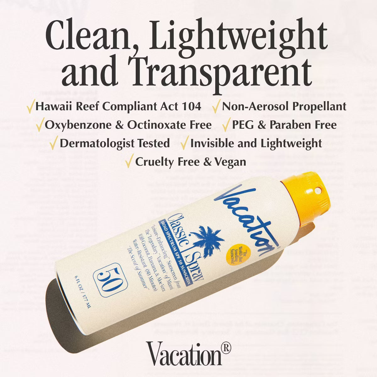 Vacation Sunscreen- Classic Spray SPF 50