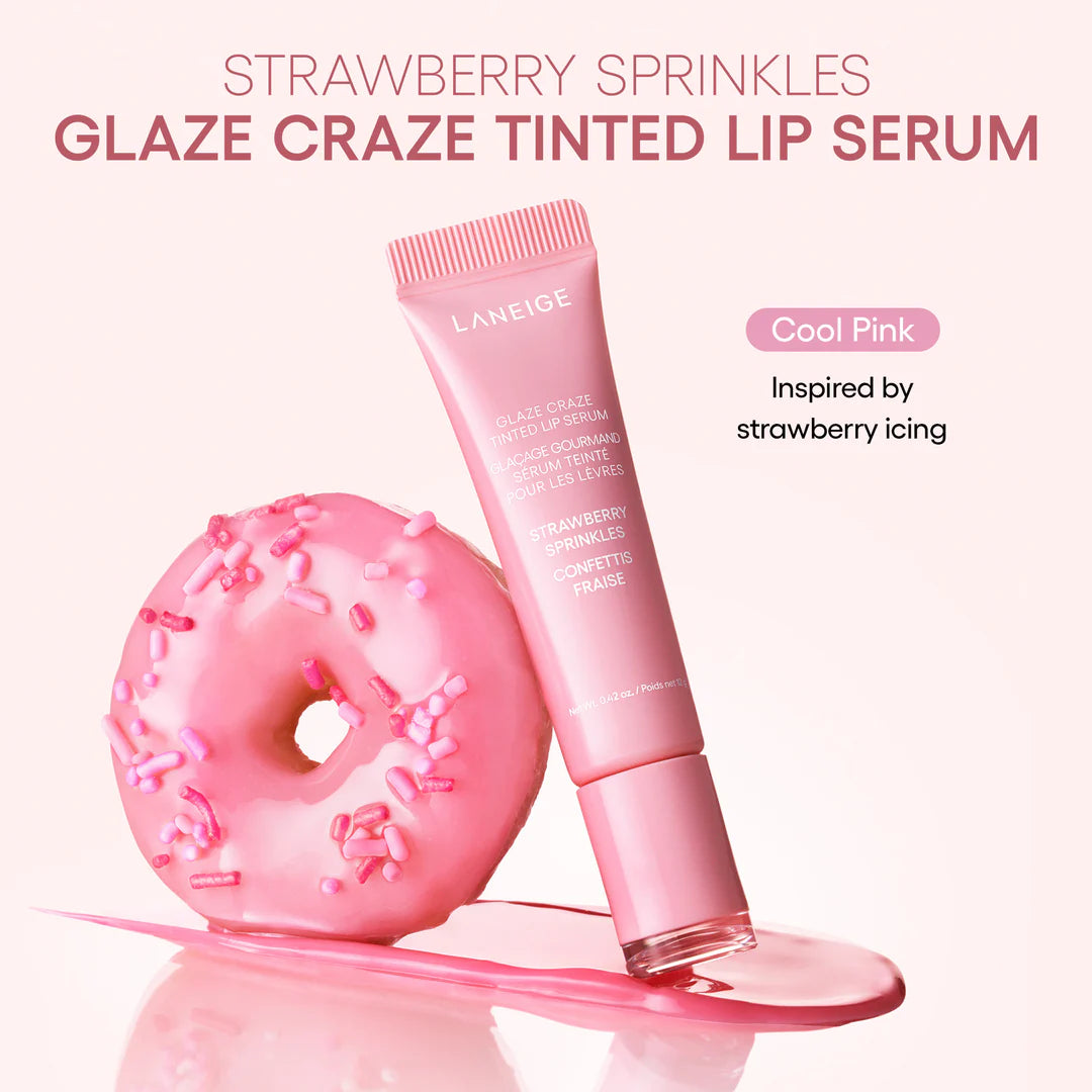 Laneige- Glaze Craze Tinted Lip Serum- Strawberry Sprinkles