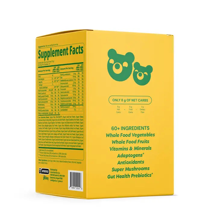 Grüns- Kids Superfood Greens Gummies box (14 Daily Packs)
