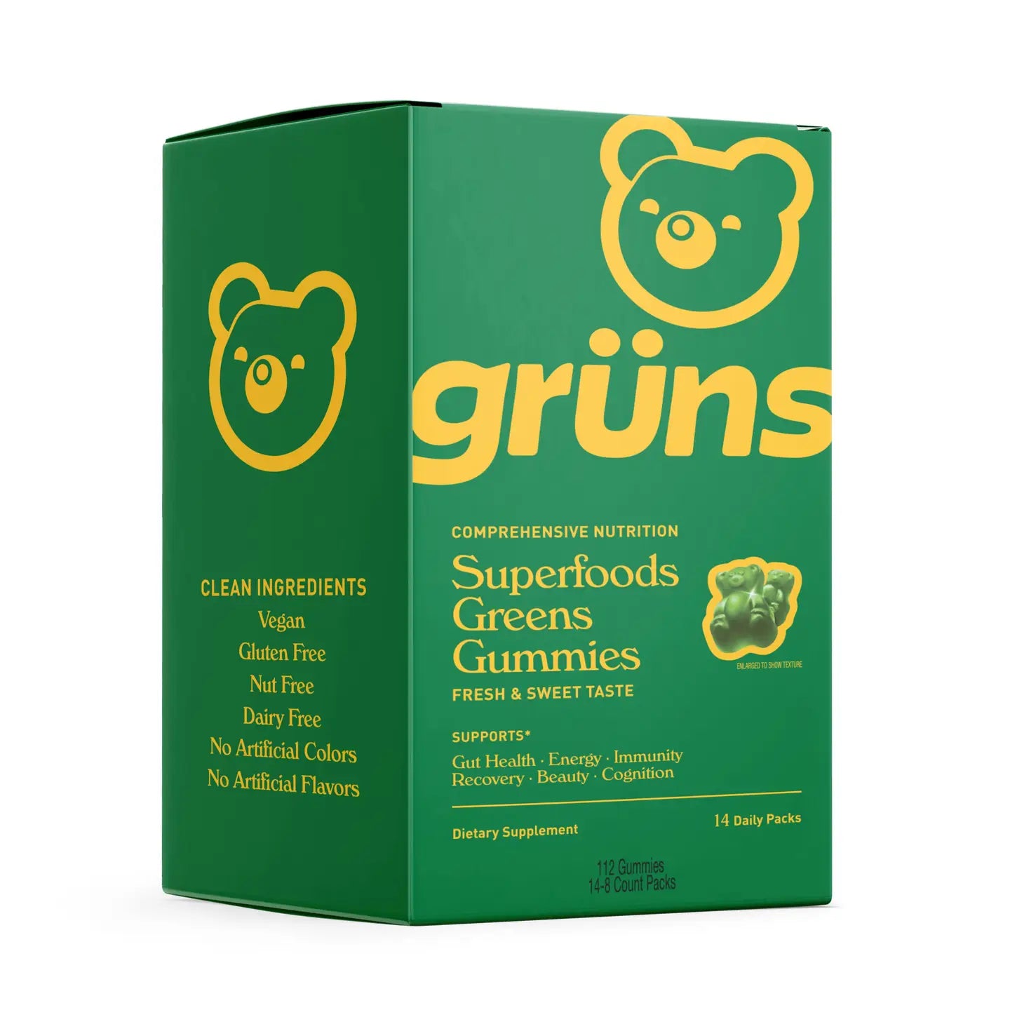Grüns- Adult Superfood Greens Gummies (14 Daily Packs)