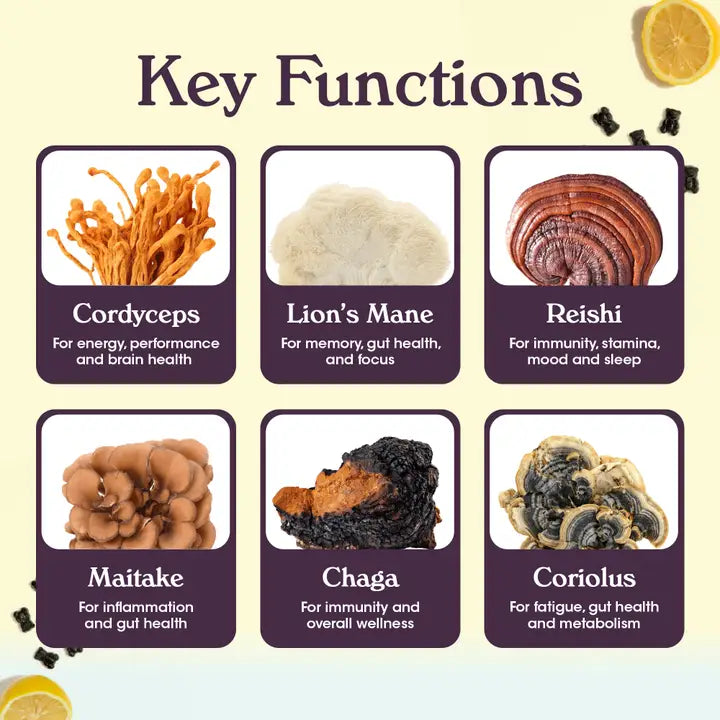Grüns- Nütrops Functional Mushroom Gummies (3 Daily Packs)
